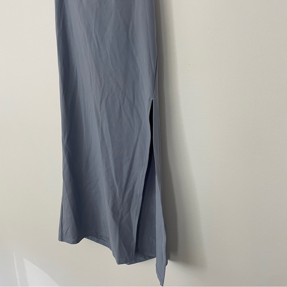 NWT Halara Ruched Lace Up Bodycon Midi Dress - Snowfake Blue - Size S - Picture 5 of 9